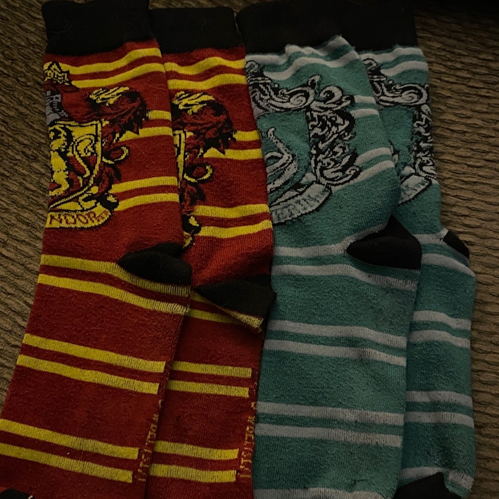 Gryffindor and Slytherin Striped Casual Socks